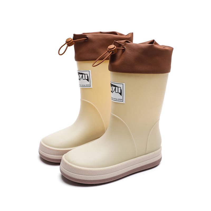 Children's rain shoes fashion boys and girls kindergarten baby waterproof shoe cover shoes medium and large children non-slip rain boots rubber shoes