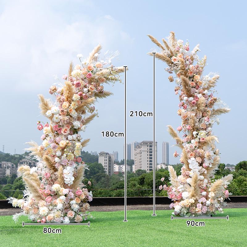 White Horn Artificial Floral Art Wedding Arch for Photography & DIY Decorations