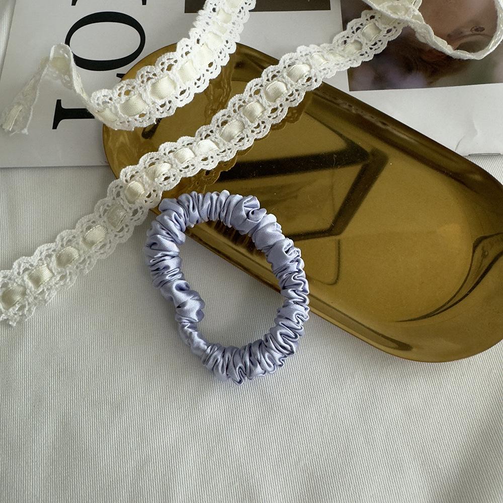 1cm Satin Scrunchies Hair Ties, Soft No-Damage Elastic Hair Bands for Women Kids