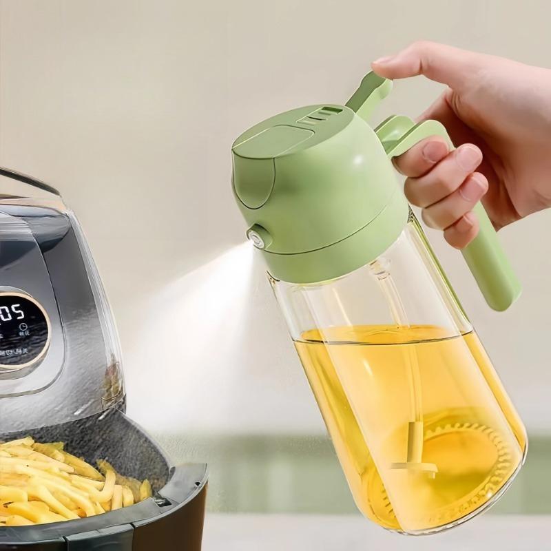Household Thickened Fuel Injector Bottle - Automatic Opening and Closing Atomizing Spray Bottle - Kitchen Oil-free Oil Bottle зелёный