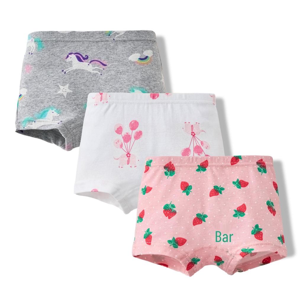 Girls' Pure Cotton Cartoon Boxer Briefs - Breathable School Shorts