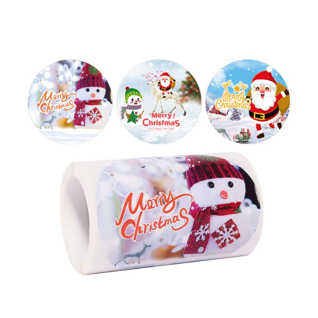 100 PCS Christmas Wrapping Labels Self-adhesive Sealing Labels Christmas Gift Wrap Stickers Christmas Party Supplies