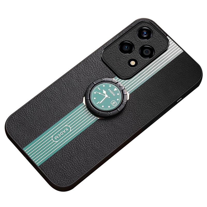 

KADEM For Honor 200 Lite Case Leather Coated Acrylic+TPU Cover with Ring Kickstand Green