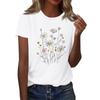 Women's Fashion Casual Printed Round Neck Short Sleeved T-Shirt Top T-Shirt Top Top