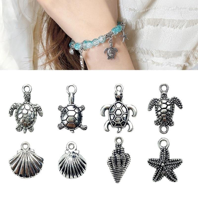 100Pcs Oceans Inspired Ornament Sea Bracelet Necklace Pendant Easy to Attach Adornments for Hairstyles and Apparel