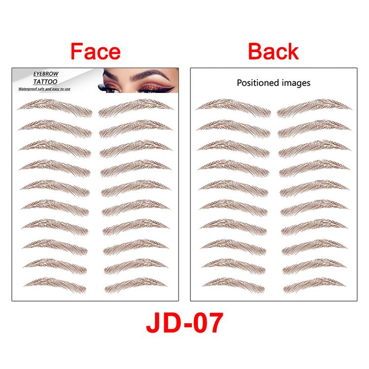 New Arrivals Water Transfer Girls Cosmetic Disposable Fake Temporary 4d Eye Brow Tattoo