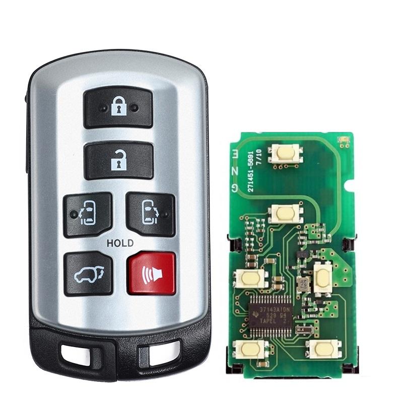 CN007211 Aftermarket For for Toyota Sienna 2011- 314.3MHz 271451-5691 FCC ID HYQ14ADR Keyless Entry 6 Button Remote Key