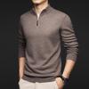 Men's 2025 Thick Wool Zipper Cardigan - Stand Collar Waffle Knit Sweater