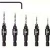 5Pcs/set  Woodworking Special Countersunk Drill Bit Can Be Adjusted Freely Opening Tool Practical Countersunk Woodworking Drill