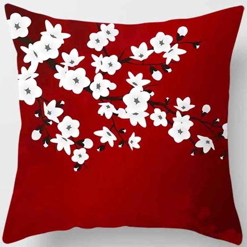 Beautiful Cherry Tree Square Pillowcase Cushion Cover for Home Decor, Car Sofa   45cm*45cm