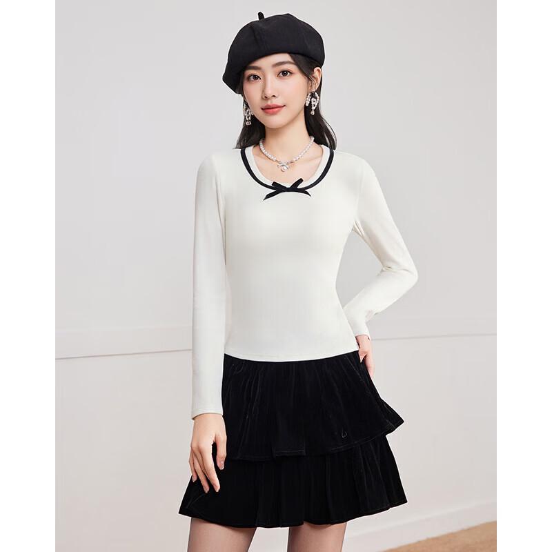 IEF Women s 2025 Winter Bow-Knit Slim Fit Long Sleeve T-Shirt M