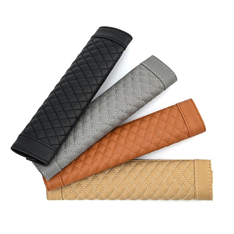 2Pcs Universal Car Seat Belt Cover PU Leather Breathable Soft Shoulder Cushion Protector Auto Interior Decoration Accessoires