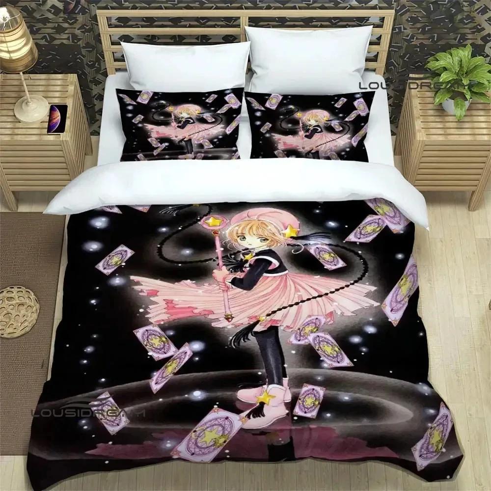 3D Print Anime Card Captor Sakura Bedding Set Double Twin King Duvet Cover Comforter Pillowcase Boys Girls Adults Bedroom