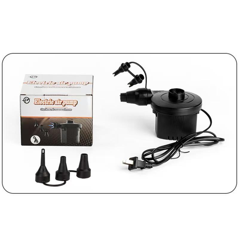 Compact Electric Air Pump Fast Inflate Deflate with Multiple Plug Adapters for Camping Travel Air Bed Use