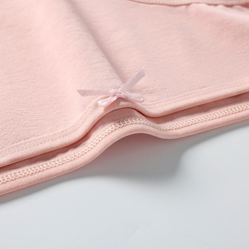 English standard Morandi color girl mid-waist cotton cute women's underwear student seamless bow briefs