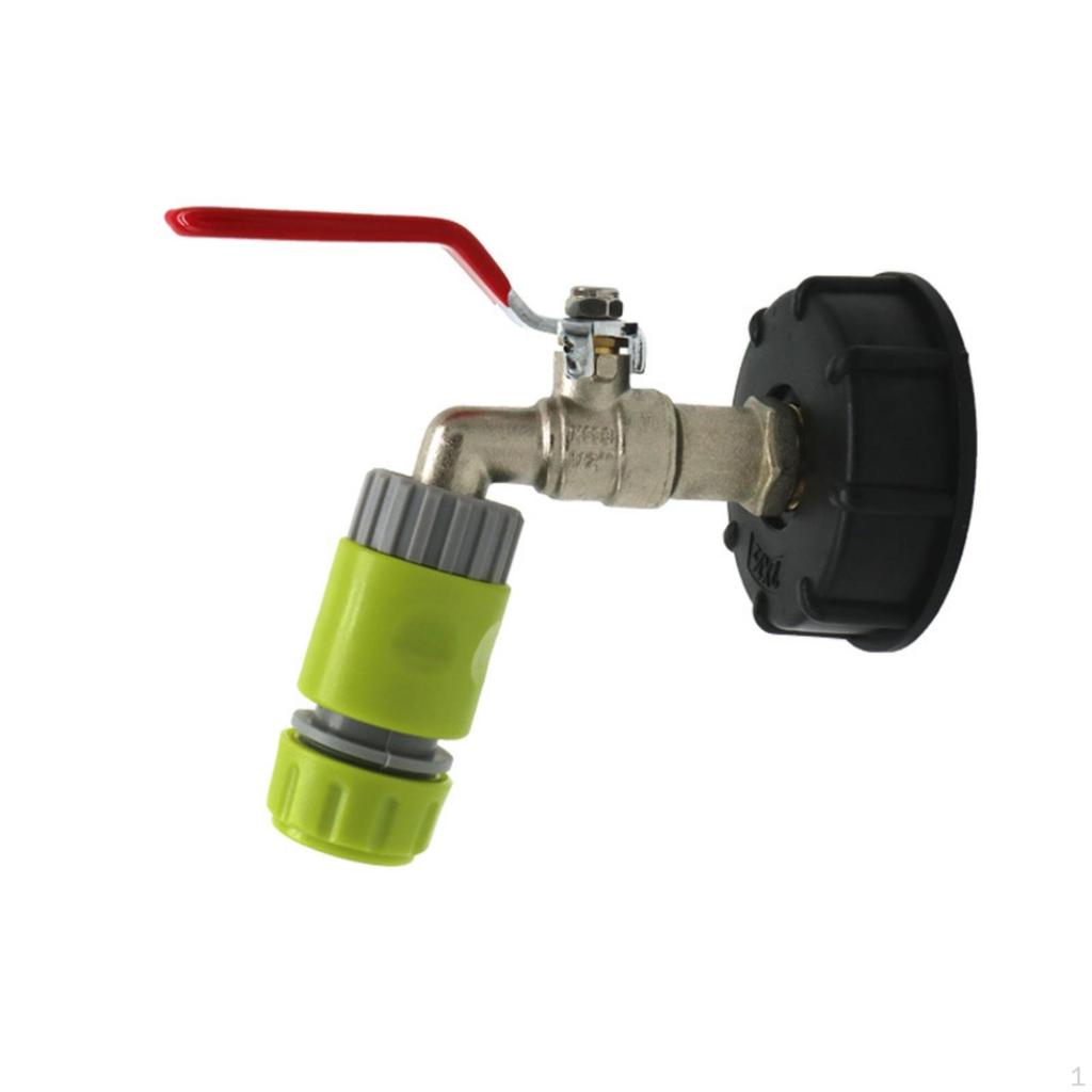 IBC Tank Adapter with Shutoff Brass Tote Leakproof for Garden Watering 12IN Nipple Faucet