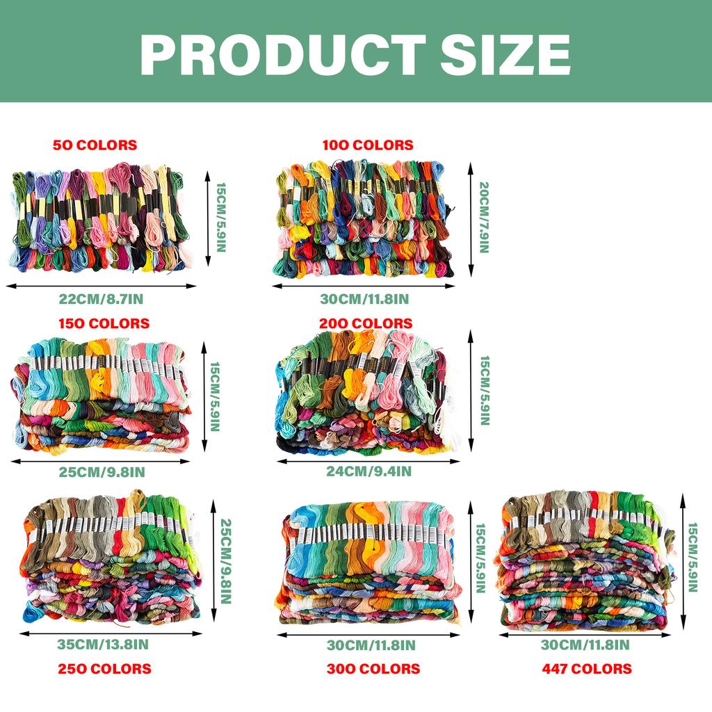 Stable Crafting Essential Vibrant Polyester Embroidery Floss for Cross Stitch Soft Durable Thread for Needlework