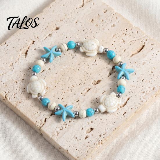 Lightweight Vacation Wrist Jewelry Summer Beach Bracelet, Bohemian Sea Shell Turtle Braided Handmade Woven Casual Daily Wear Accessory String