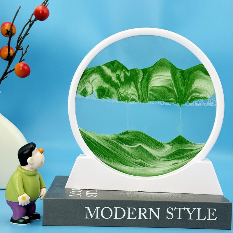 Ozdoby s tekutým pískem, Ozdoby do obývacího pokoje, Kreativní 3D stereoskopické obrazy s přesýpacími hodinami, Dynamické domácí dárkové dekorativní ozdoby s přesýpacími hodinami