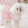 Spring Summer Doll Collar Cherry Embroidery Puppy Dog Dress Princess Wind Cat Skirt Pet Two-legged Dog Dress