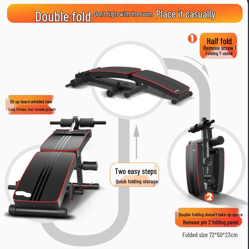 Multifunctional Folding Sit-up Board for Men's Abdominal Training and Home Fitness