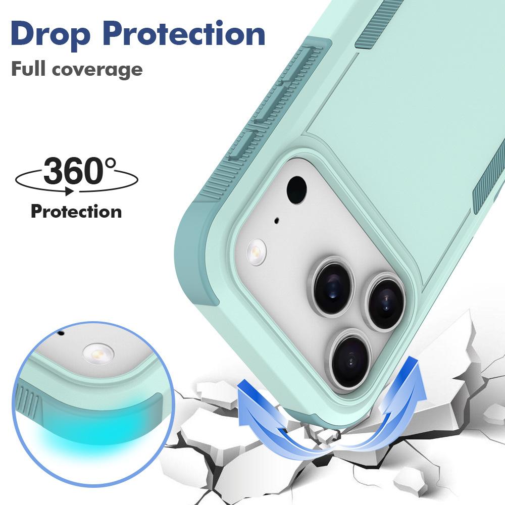 Premium Hybrid 2 In 1 Shockproof Armor Protection Case For iPhone 17 Air 16e 15 14 Plus 13 12 Pro Max Reinforced PC Back Cover