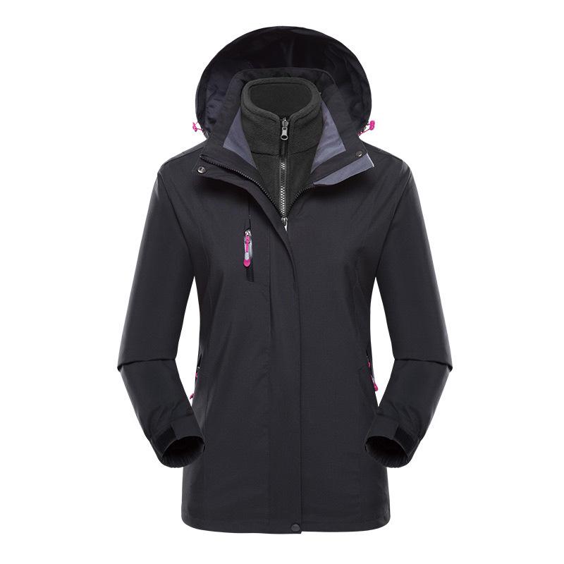 Unisex 3-in-1 Windbreaker: Waterproof, Windproof, Warm Outdoor Jacket for Plus Size with Custom Team Logo