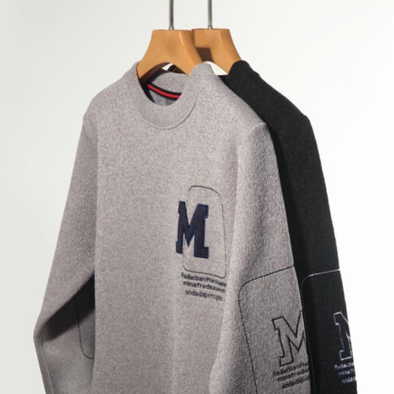 Winter Plus Samt Verdickt Samt herren Pullover Rundhals Pullover Gewebt herren Unterhemd Hemd Wolle Wolle