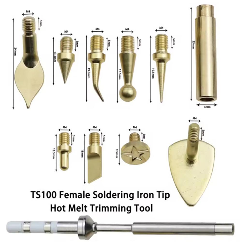 TS100 Compatible Hot Swap Nut Soldering Tip Trimming Tool Brass for Stable Heat Conduction and Easy Replacement