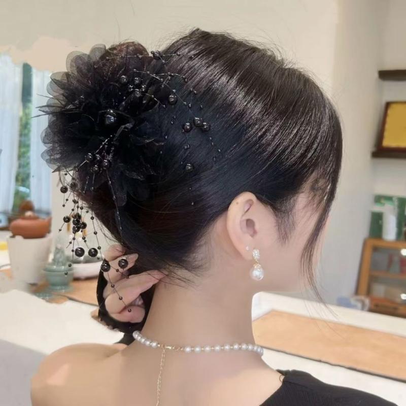 Bequeme Leichte Haarspange Mit Pfingstrosen-Design Federakzent Sicherer Halt Styling-Werkzeug
