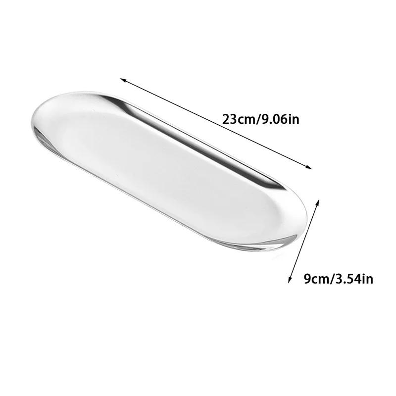 Stainless Steel Dining Dish Plate Tray Jewelry Cosmetic Decorative Trays Organizer Snack Nut Fruit Cake Holder Storage Kitchen