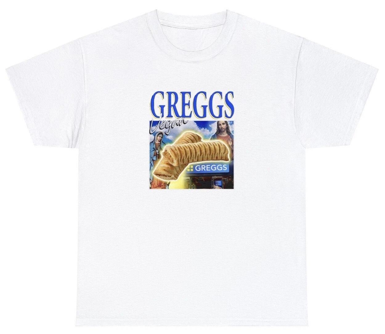 Greggs Vegan Sausage Roll T Shirt Funny Veggie Vegetarian Meme Gift Humor Tee 3XL