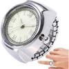 Stainless Steel Link Ring Watch Unisex Analog Fashion Accessory Lightweight Alloy Case Battery Operated Casual Use