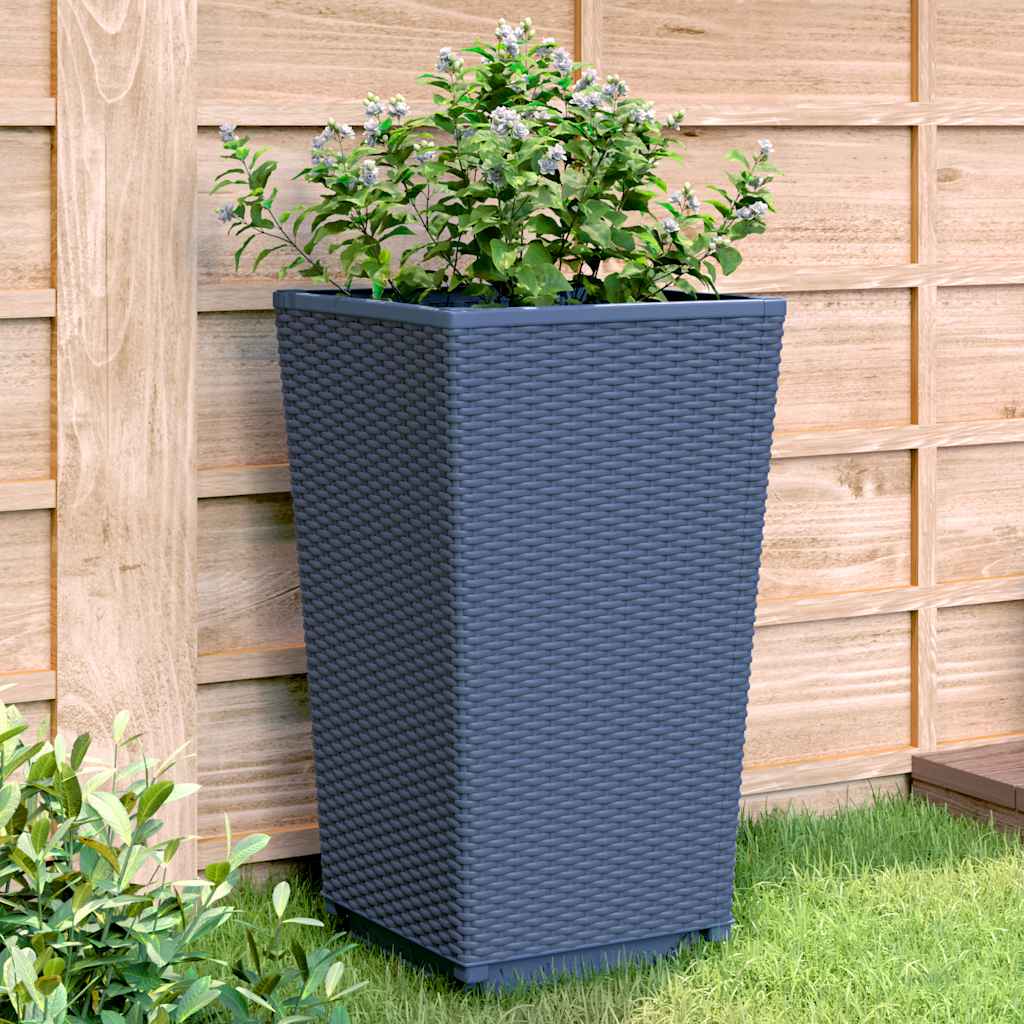 vidaXL Pflanzkübel 2 Stk. Blaugrau 32,5x32,5x57 cm PP