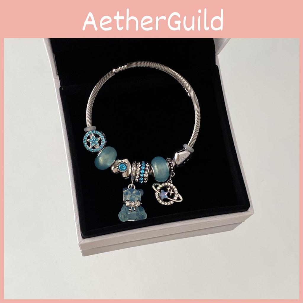 Bear Charm Bracelet With Electroplated Finish For Fashionable Women