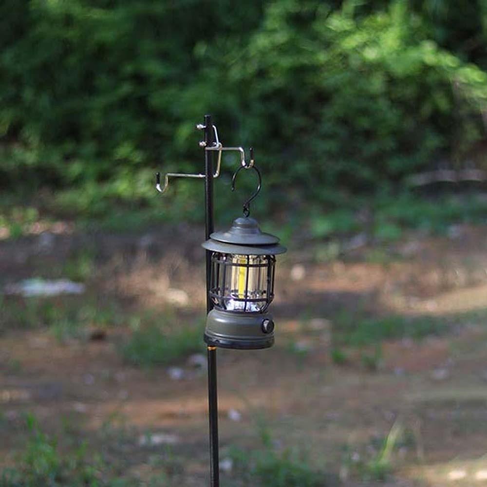 Adjustable Folding Lamp Stand Polyester Portable Lantern Holder Camping Lamp Rod  Yard