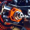 CNC Aluminum Rear Chain Adjuster Axle Block Motorcycle Accessories For DUKE 390 125 Duke390 Duke125 2024 2025 Orange With Logo