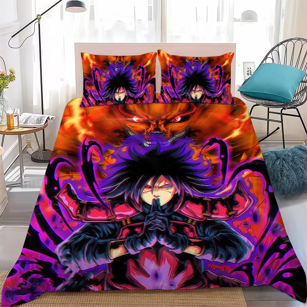 

N-NARUTO Anime Duvet Cover Set Home Style Bedding Soft Laundry Cotton Bed 3 Piece Set Student Dormitory Gift 135x200cm