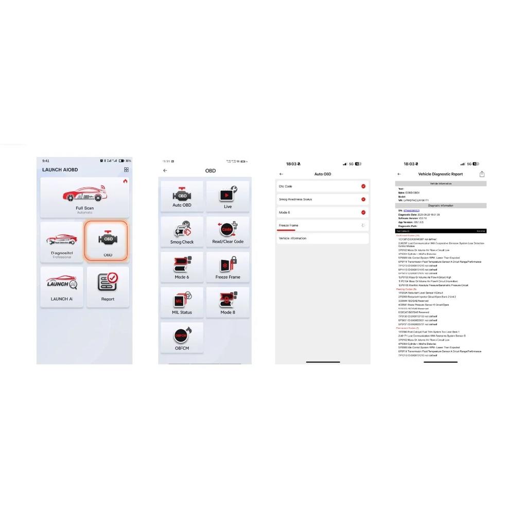 LAUNCH AIOBD Bluetooth Konektor OBD2 Skener Plná OBD Funkce Doživotně Zdarma Pro Android Pro iOS Systém Autodiagnostické Nástroje