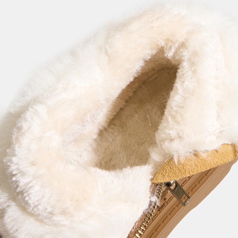 Women's Snow Boots Flat-soled, Warm Winter Women Boots Large-sized Ankle and Short Boots Female