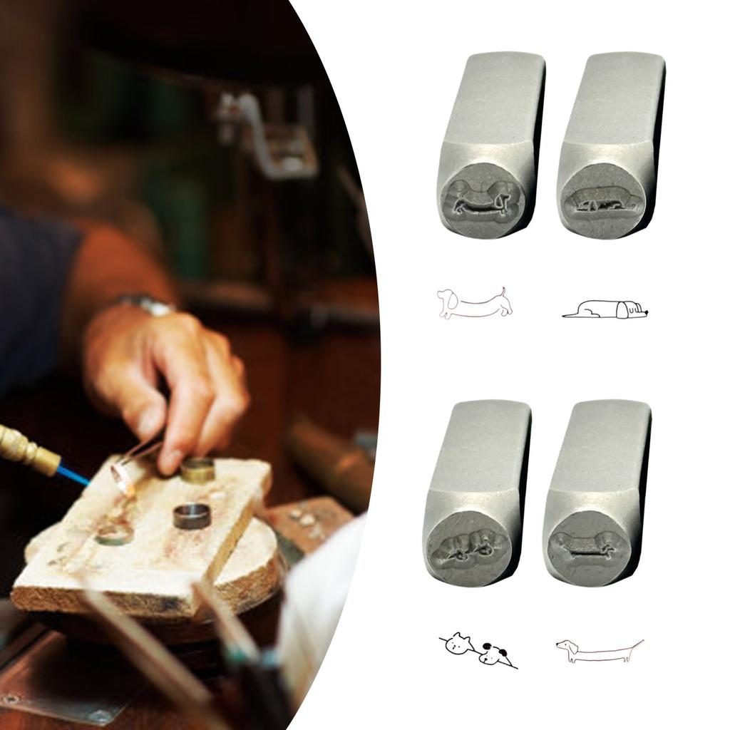 Metal Design Stamps Punch Tool Intricate Metal Stamps with Dog for Creating Custom Jewelry and Craft Designs