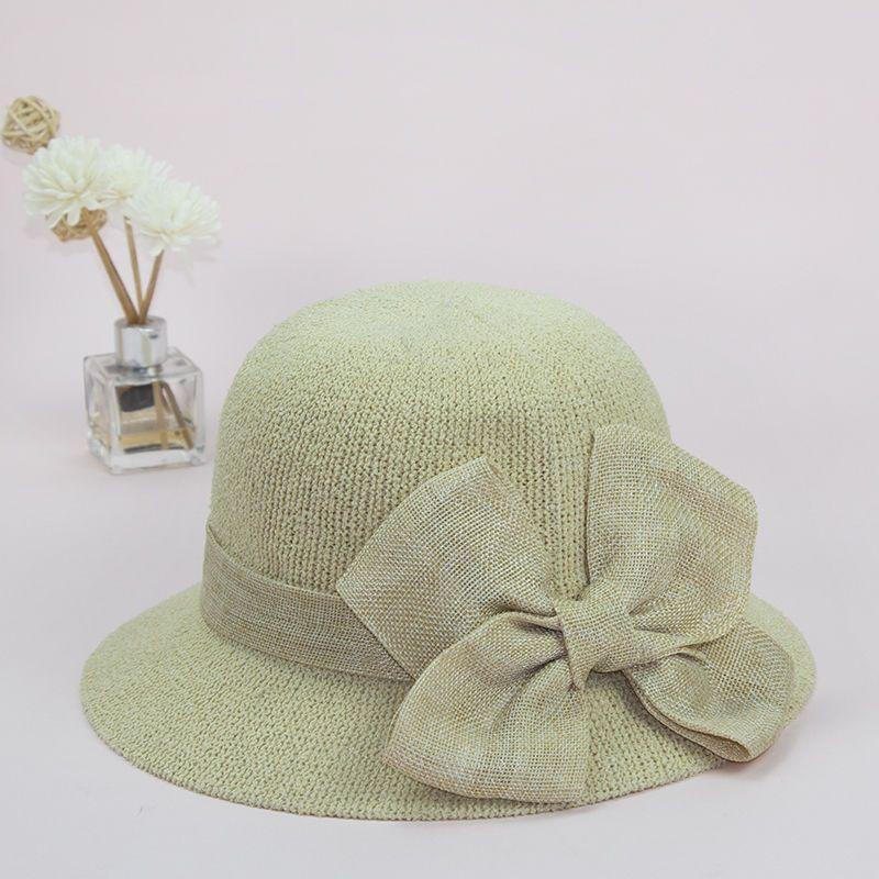 New versatile fashion bow fisherman hat children's summer basin hat foldable sunshade top hat