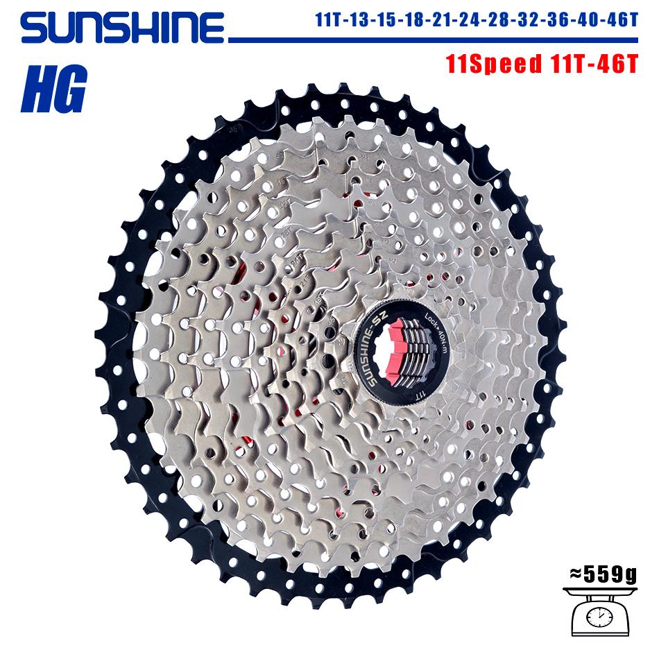 SUNSHINE Fahrradkassette 8/9/10/11/12-fach MTB Ritzel 11T-32T/36T/40T/42T/46T/50T/52T HG-Struktur Freilauf für SHIMANO/SRAM