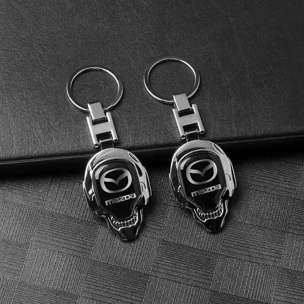 2025 Het 1 st Bil 3D Metall Nyckelring Skalle Formad Nyckelring Hänge Gåva För Mazda MS 3 5 6 7 2 Axela CX5 CX3 CX4 CX30 CX9 Atenza D