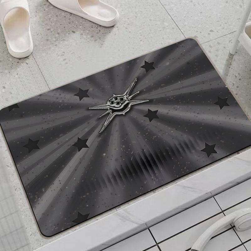 Pink Star Bathroom Floor Mat Household Bathroom Door Personalized Soft Cushion Diatom Mud Creative Illustration Absorbent