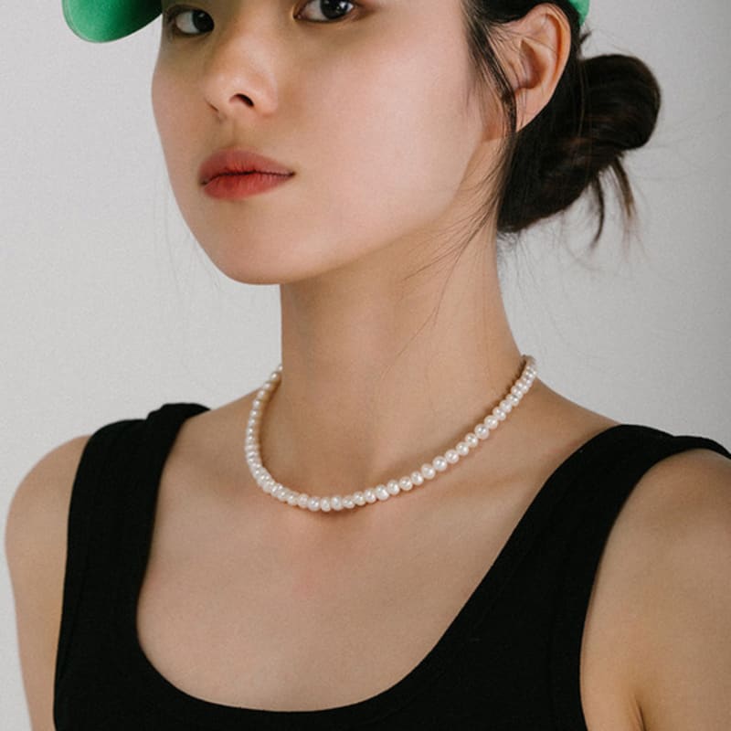 BICYCLE TROPHY BT Freshwater Pearl Necklace 03 (6mm / Fix Type)