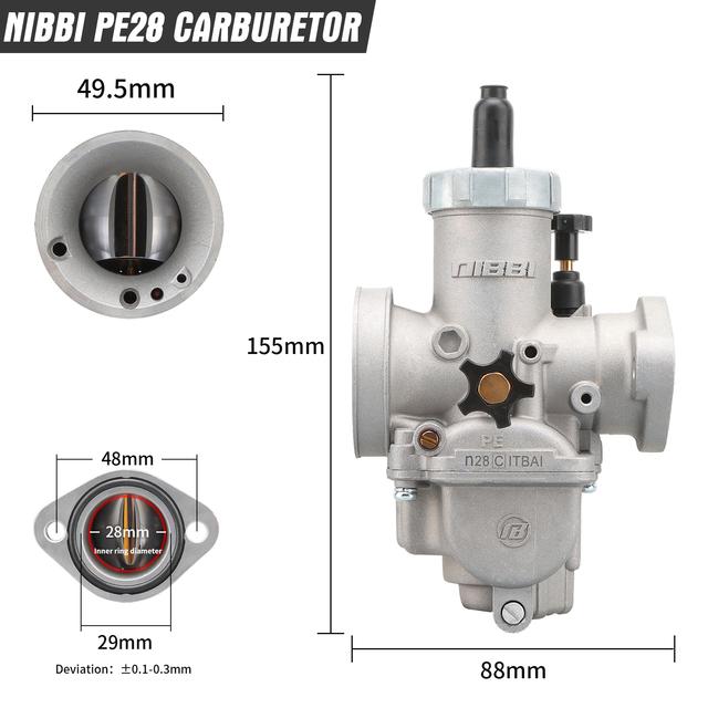 NIBBI Carburetor For 50cc To 350cc 2T 4T Engine PE Flange Motorcycle Carburetors For GY6 YAMAHA JOG SUZUKI HONDA Atv Pitbike