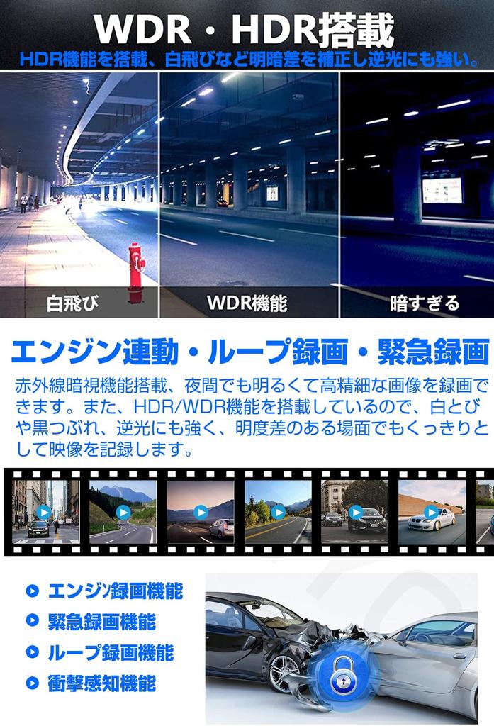 2025 Model Year Compact Dash Cam with Front and Rear Dual 1296P LCD 32GB Card Included Cameras, Resolution, 3-inch Screen, (DR)