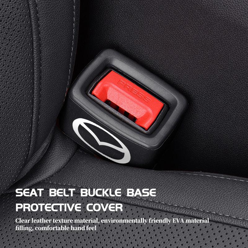 For Mazda Car Seat Belt Protection Cover Silicone Seatbelt Button Protector CX9 MX5 RX8 Axela Demio Atenza MS GJI GH BK MP dxy1