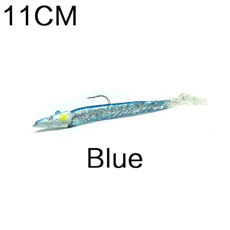 FLYSAND 11/16cm Soft Silicone Fishing Lure - Jig Fish Head Sinking Bait for Fresh & Salt Water, Natural & Vivid Body Jigging